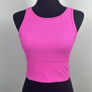 Lululemon Top Womens Small Pink Power Pivot Ribbed Tank Stretch Active Athletic